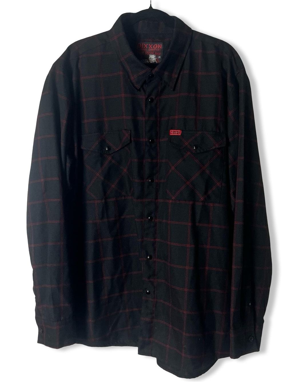 DIXXON Flannel Company Men’s‎ The Real Line Black Red Plaid Pearl Snap Unisex 2X